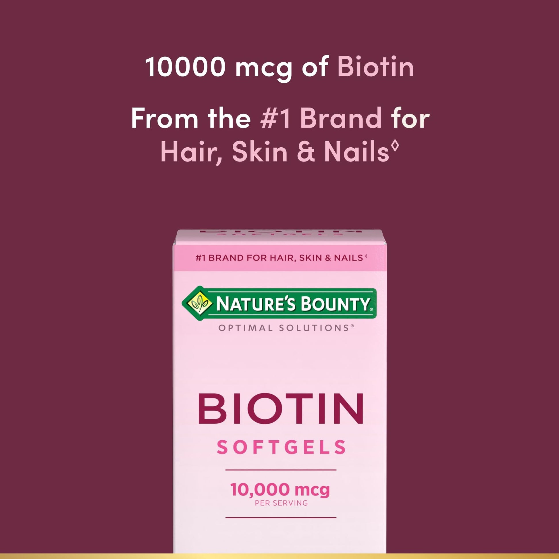Nature's Bounty Biotin 10000mcg Supplement, Supports Healthy Hair, Skin and Nails, Optimal Solutions Hair Vitamin with Biotin - PrimeBioHealth - canada supplements