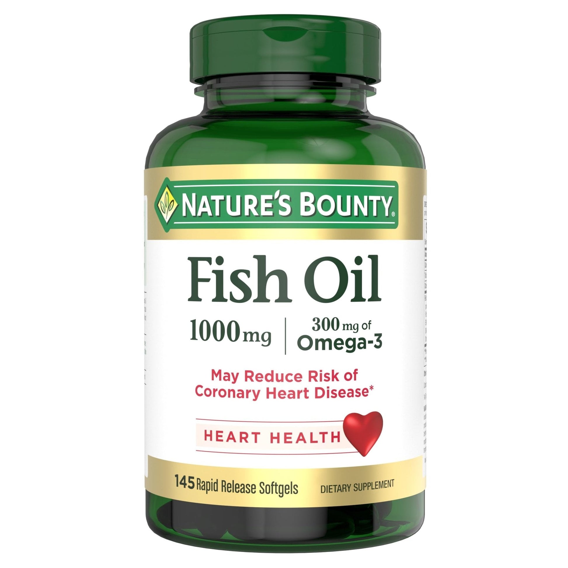 Nature’s Bounty Fish Oil, Supports Heart Health, 1000mg, Rapid Release Softgels, 145 Ct - PrimeBioHealth - canada supplements