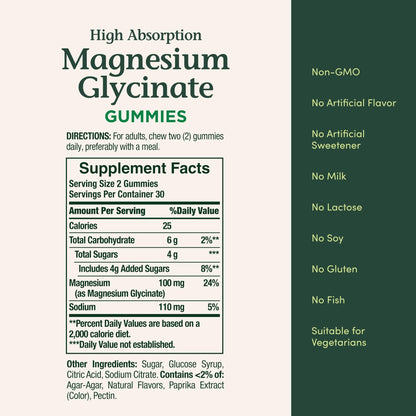 Nature’s Bounty High Absorption Magnesium Glycinate Gummies, 100 mg Magnesium Per Serving, Whole Body Health, No Stick Gummy, Peach Mango Flavor - PrimeBioHealth - canada supplements