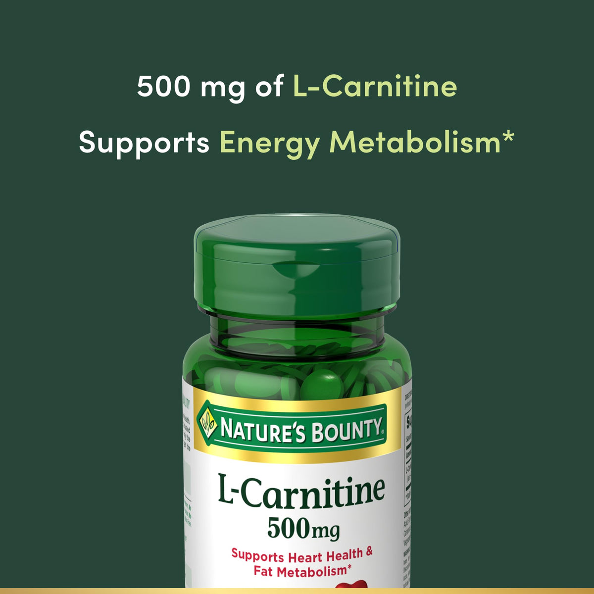 Nature's Bounty L-Carnitine, Supports Heart Health & Fat Metabolism, Amino Acid Supplement, 500 mg, 30 Tablets - PrimeBioHealth - canada supplements