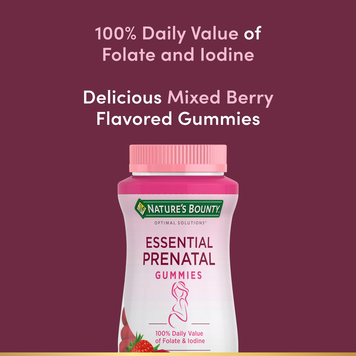 Nature's Bounty Optimal Solutions Essential Prenatal Gummies, Folic Acid and Iodine, Omega 3 and DHA, 50 Count - PrimeBioHealth - canada supplements