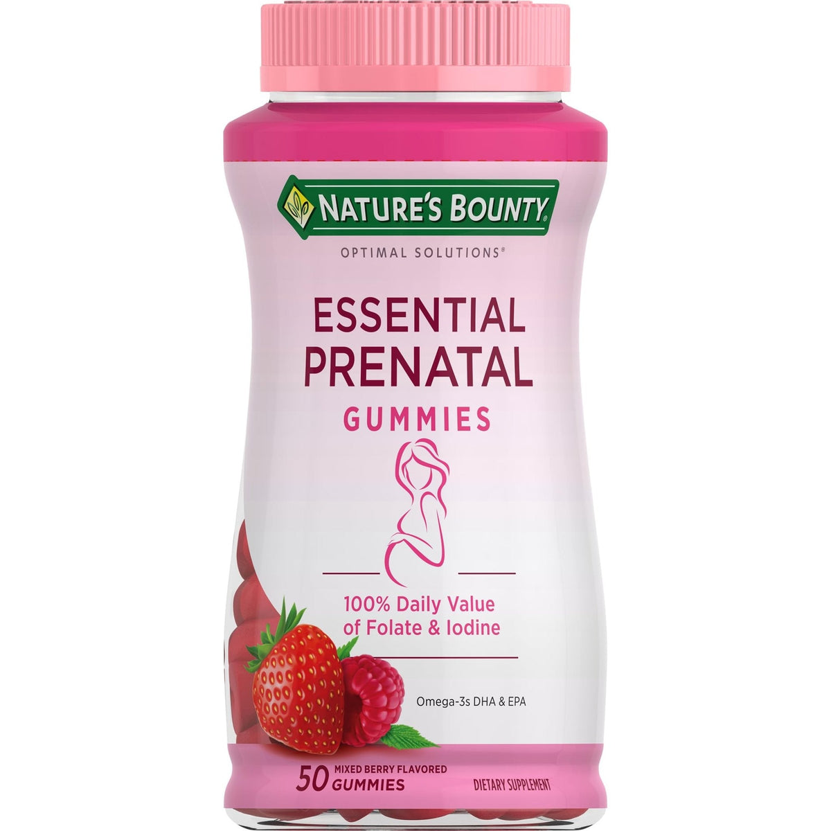 Nature's Bounty Optimal Solutions Essential Prenatal Gummies, Folic Acid and Iodine, Omega 3 and DHA, 50 Count - PrimeBioHealth - canada supplements