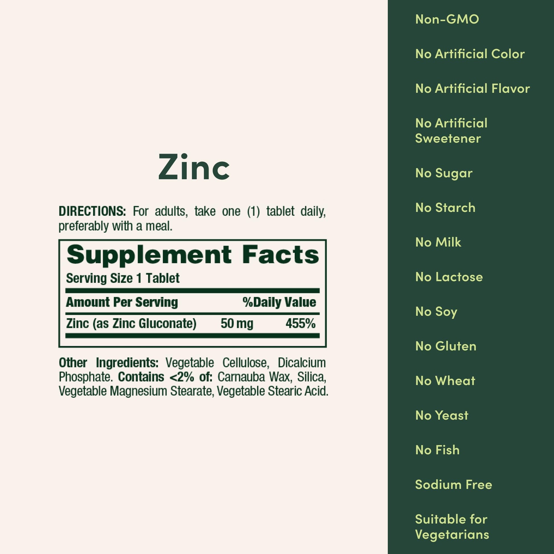 Nature’s Bounty Zinc 50mg, Immune Support & Antioxidant Supplement, Promotes Skin Health, 1 Caplet Per Day, Gluten Free, 250 Vegetarian Caplets - PrimeBioHealth - canada supplements