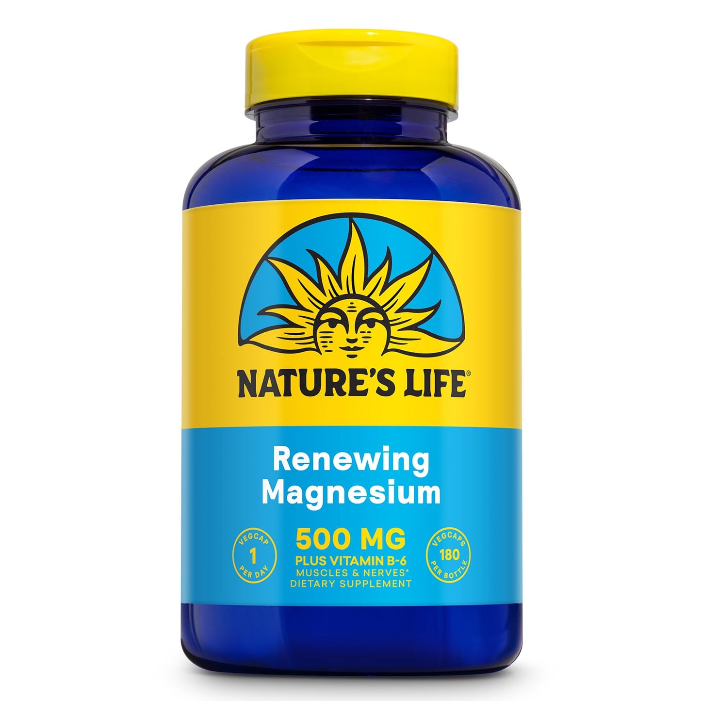Nature’s Life Renewing Magnesium 500 mg - Magnesium Citrate, Magnesium Malate, Magnesium Oxide Plus Vitamin B-6 - Muscles and Nerves Support - Lab Verified - 275 Servings, 275 VegCaps - PrimeBioHealth - canada supplements
