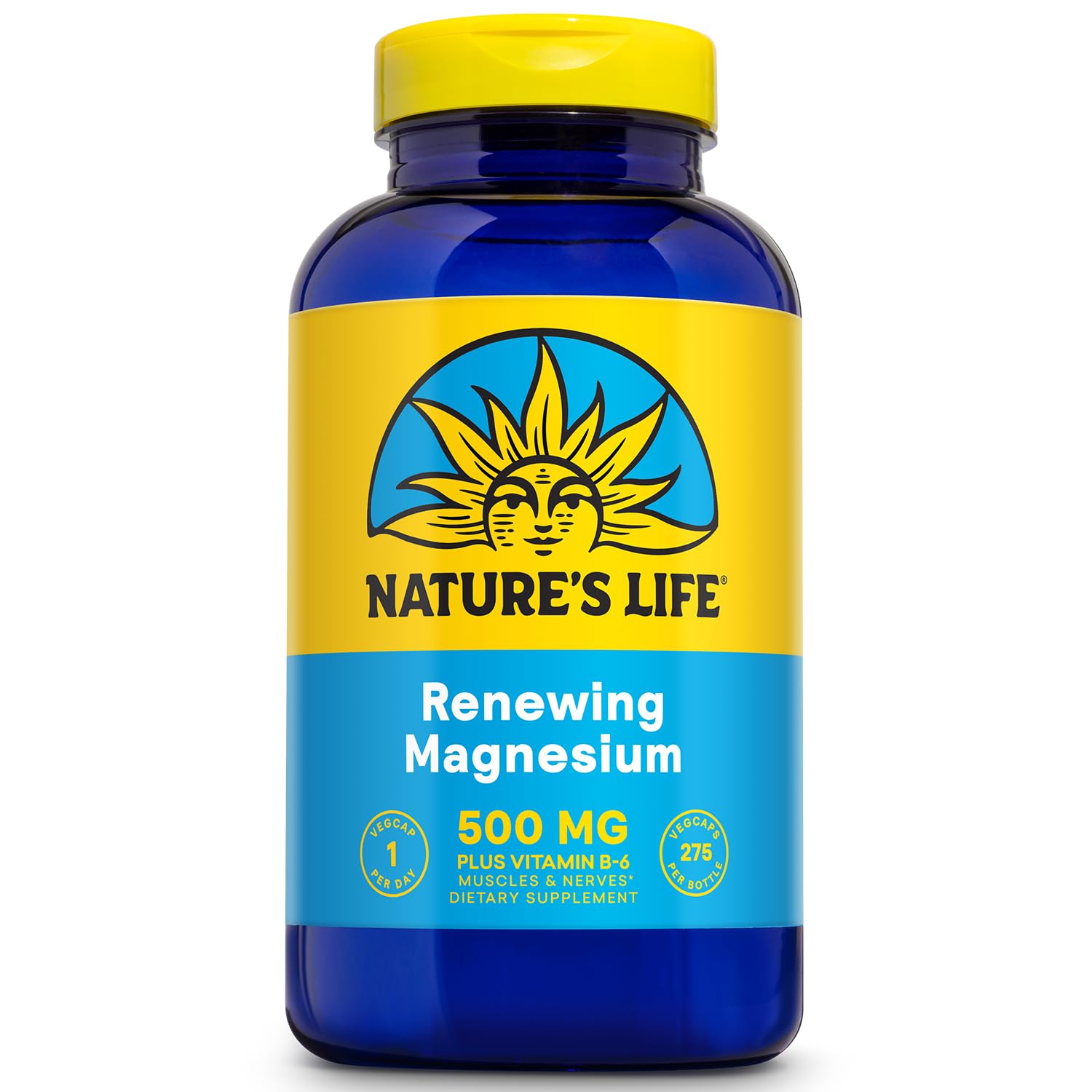 Nature’s Life Renewing Magnesium 500 mg - Magnesium Citrate, Magnesium Malate, Magnesium Oxide Plus Vitamin B-6 - Muscles and Nerves Support - Lab Verified - 275 Servings, 275 VegCaps - PrimeBioHealth - canada supplements