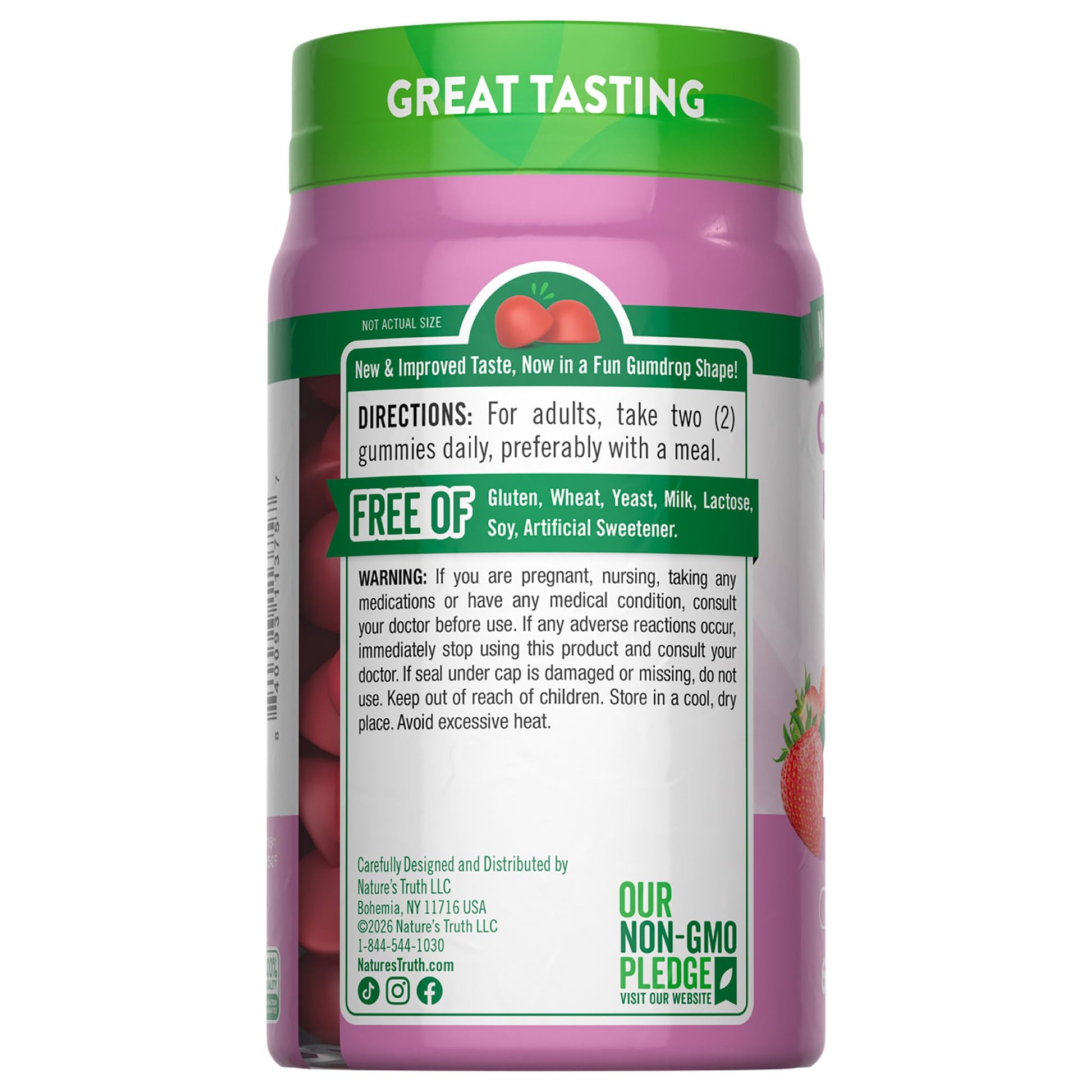Nature's Truth Collagen Peptide Gummies for Women | 60 Count Type 1 and 3 | Strawberry Flavor - PrimeBioHealth - canada supplements
