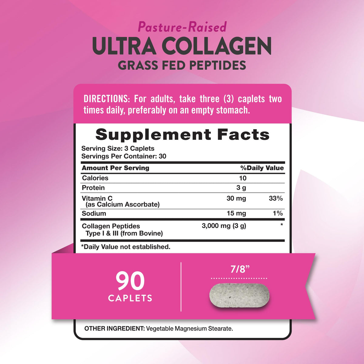 Nature's Truth Collagen Peptides | 90 Caplets | Type 1 and 3 with Vitamin C | Grass Fed, Non-GMO & Gluten Free Supplement - PrimeBioHealth - canada supplements