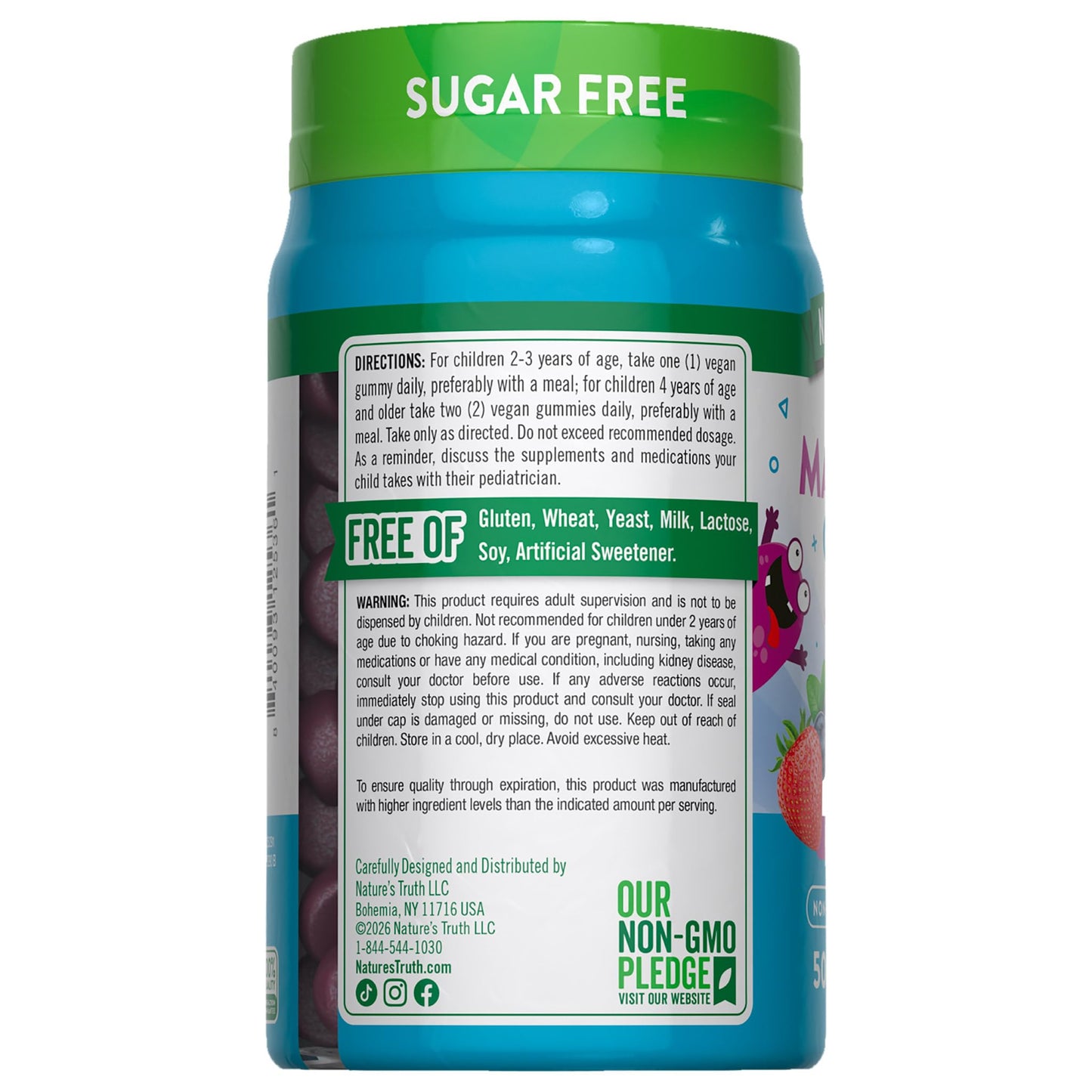 Nature's Truth Magnesium Gummies for Kids | Glycinate & Citrate | 50 Count | Mixed Berry Flavor | Vegan, Non-GMO - PrimeBioHealth - canada supplements