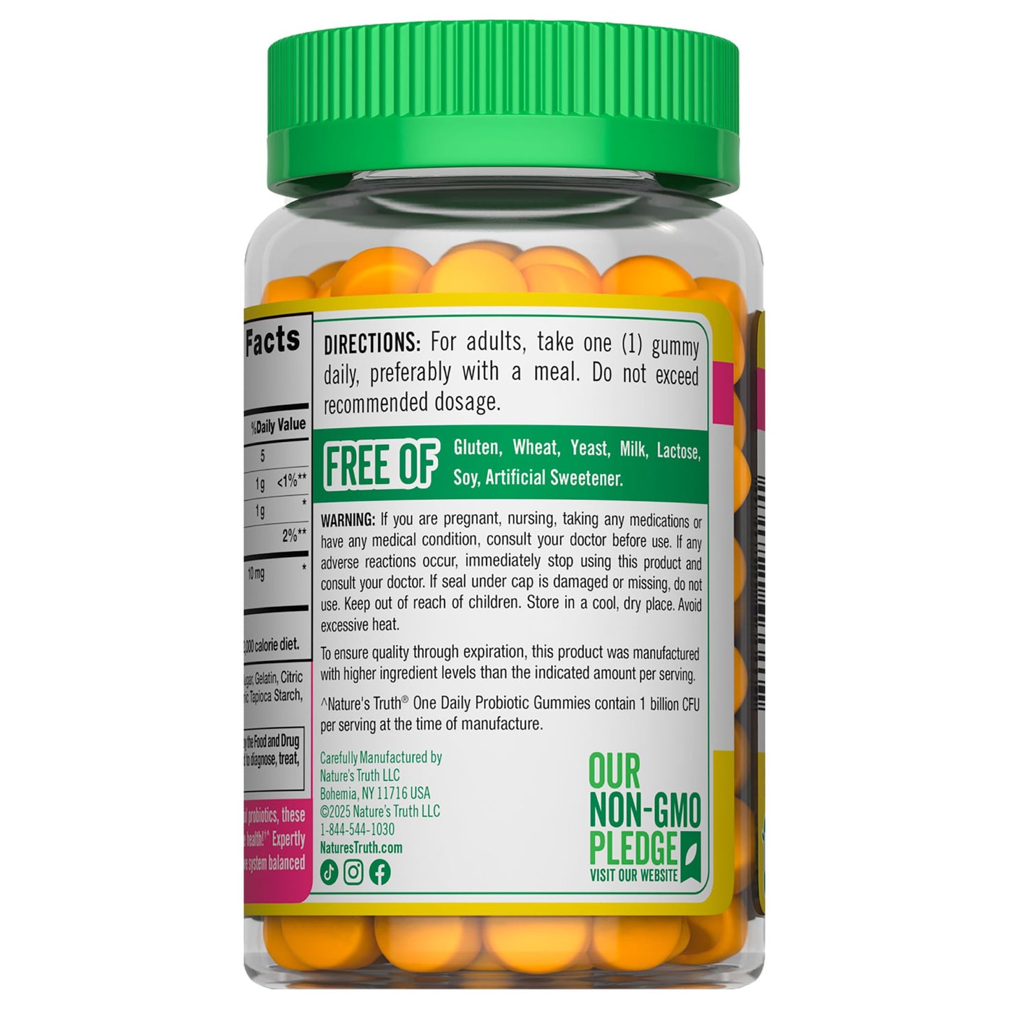Nature's Truth Probiotic Gummies | 1 Billion CFU | 90 Count | Raspberry Lemon Flavor | Non-GMO & Gluten Free Supplement - PrimeBioHealth - canada supplements