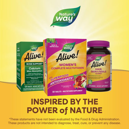 Nature's Way Alive! Daily Complete Multivitamin for Women, Supports Energy Metabolism, Hair, Skin & Nails*, B-Vitamins - PrimeBioHealth - canada supplements