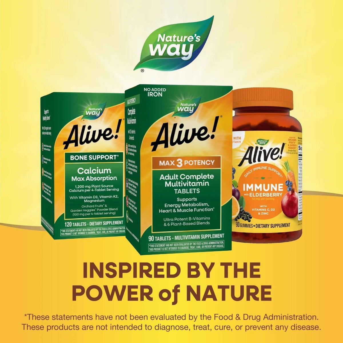 Nature's Way Alive! Max3 Potency Adult Complete Multivitamin, High Potency B-Vitamins to Support Energy Metabolism