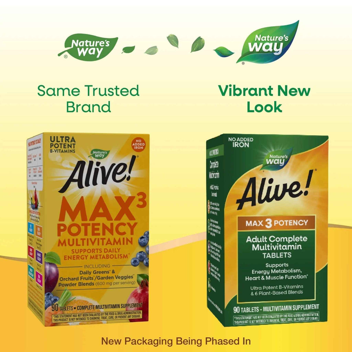 Nature's Way Alive! Max3 Potency Adult Complete Multivitamin, High Potency B-Vitamins to Support Energy Metabolism