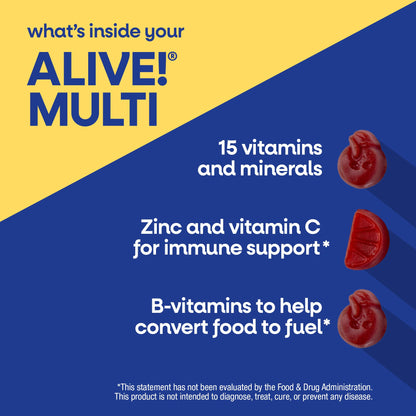 Nature’s Way Alive! Men’s 50 Plus Multivitamin Gummy, Daily Chewable Multivitamins for Men with B-Vitamins, Vitamin D3 & Zinc, Supports Heart - PrimeBioHealth - canada supplements