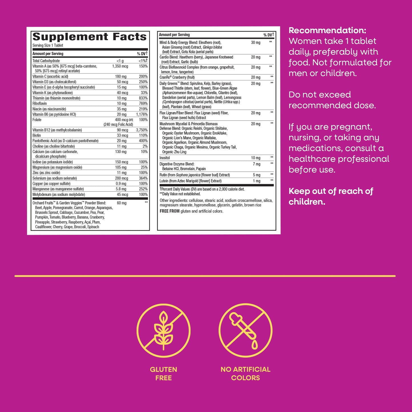 Nature’s Way Alive! Ultra Potency Multivitamin for Women 50 Plus, Complete High Potency Formula with Vitamin D3, C, E, Methylated B12, Supports, - PrimeBioHealth - canada supplements
