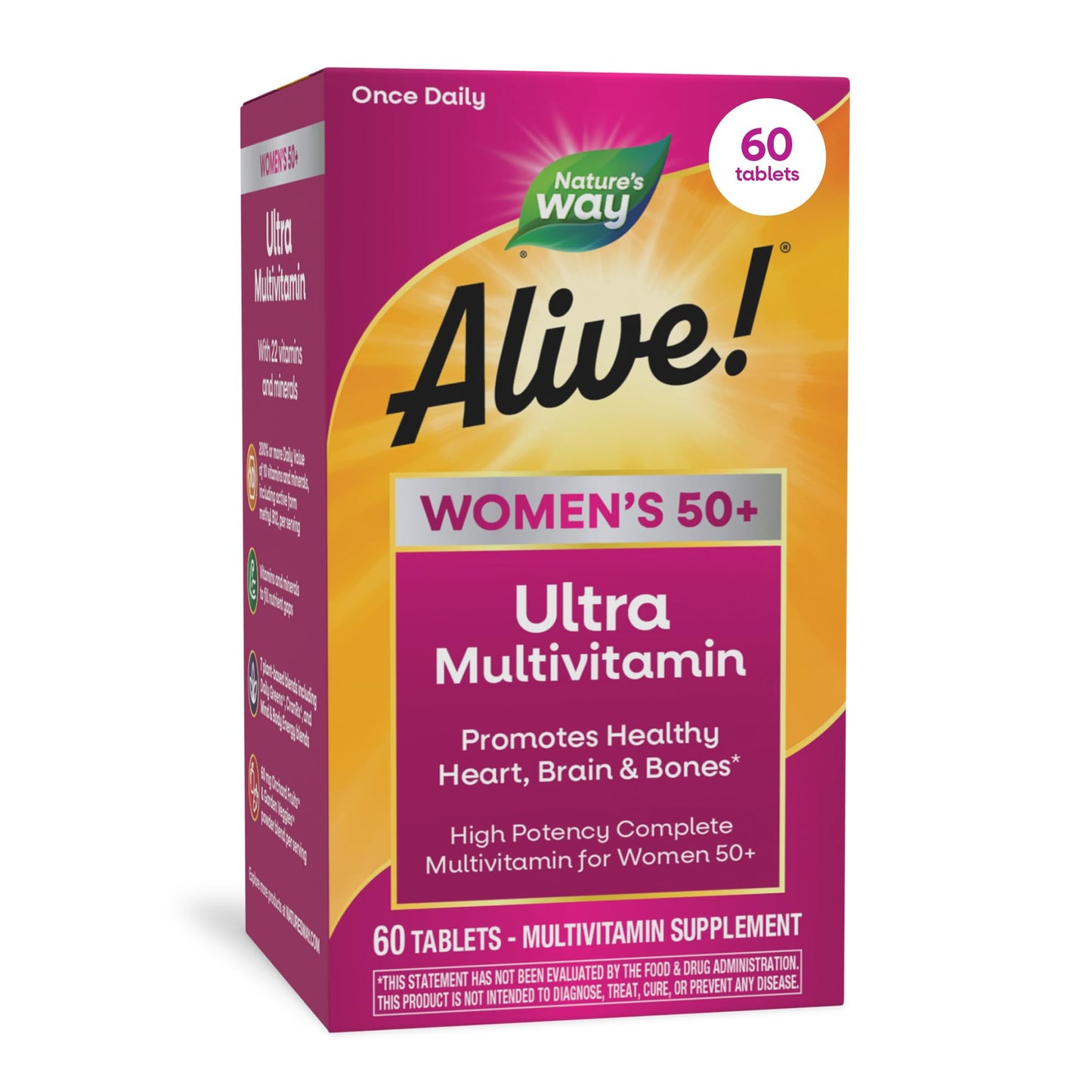 Nature’s Way Alive! Ultra Potency Multivitamin for Women 50 Plus, Complete High Potency Formula with Vitamin D3, C, E, Methylated B12, Supports, - PrimeBioHealth - canada supplements