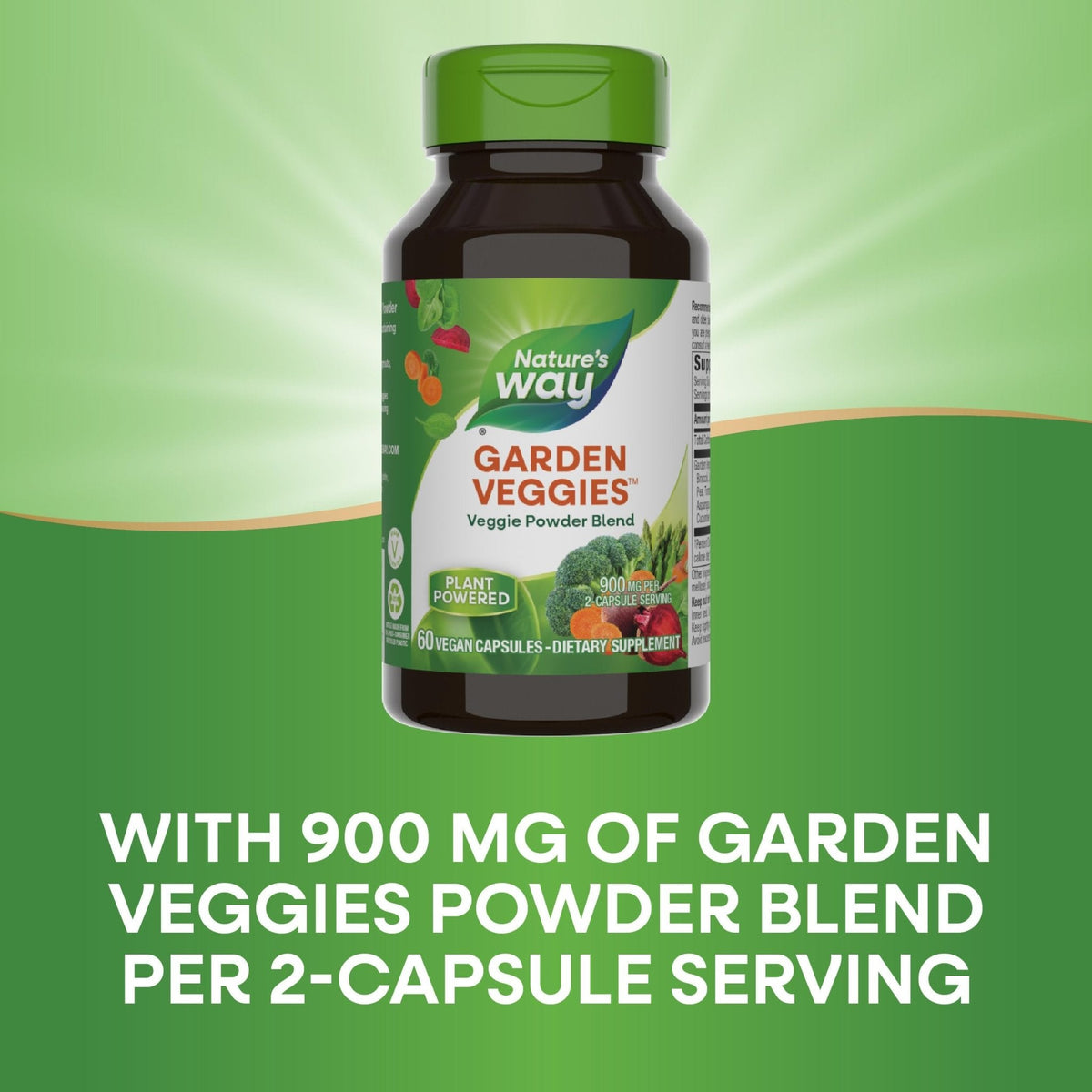 Nature’s Way Garden Veggies, Vegetable Supplement Capsules, Plant-Powered Powder Blend Made with 12 Different Vegetables, Green Superfood Veggie Blend - PrimeBioHealth - canada supplements