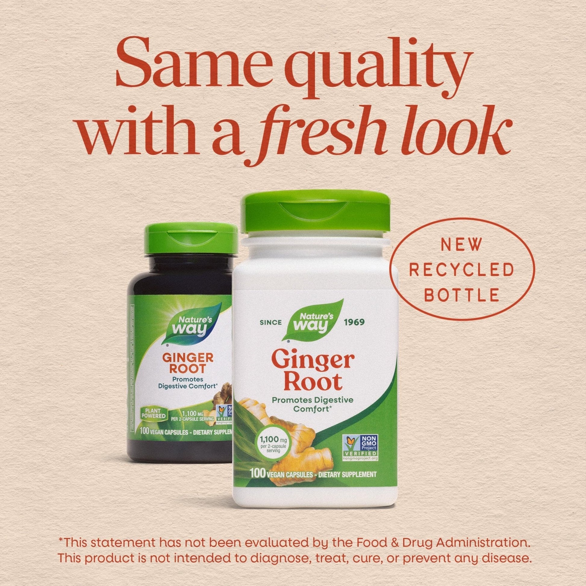 Nature’s Way Ginger Root Capsules, 1100 mg per 2-Capsule Serving Ginger Supplement for Digestive Comfort and Motion-Related Nausea Support - PrimeBioHealth - canada supplements