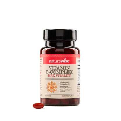 NatureWise Vitamin B Complex for Women and Men - with Folic Acid Biotin B1 B2 B3 B6 B12 - Support Cellular Energy & Mental Clarity - Gluten & Dairy Free - PrimeBioHealth - canada supplements