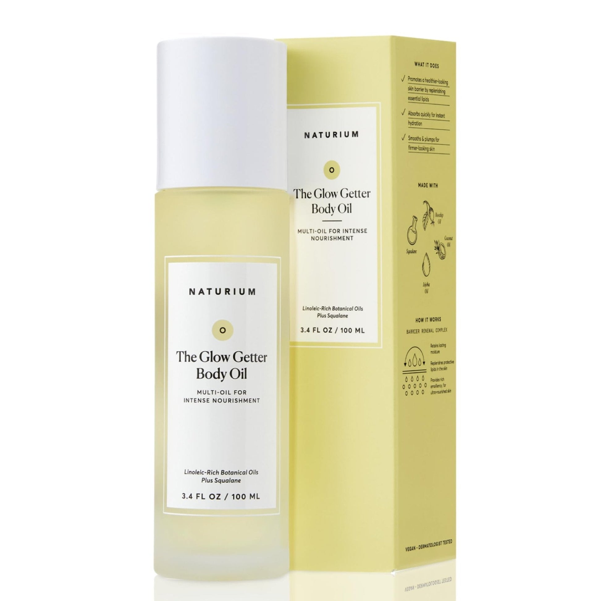 Naturium The Glow Getter Body Oil, Multi-Oil for Intense Nourishment, Hydrating & Moisturizing Formula, Vegan & Cruelty-Free, 3.4 oz - PrimeBioHealth - canada supplements
