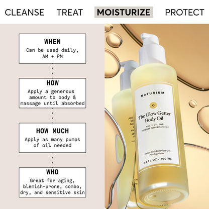 Naturium The Glow Getter Body Oil, Multi-Oil for Intense Nourishment, Hydrating & Moisturizing Formula, Vegan & Cruelty-Free, 3.4 oz - PrimeBioHealth - canada supplements