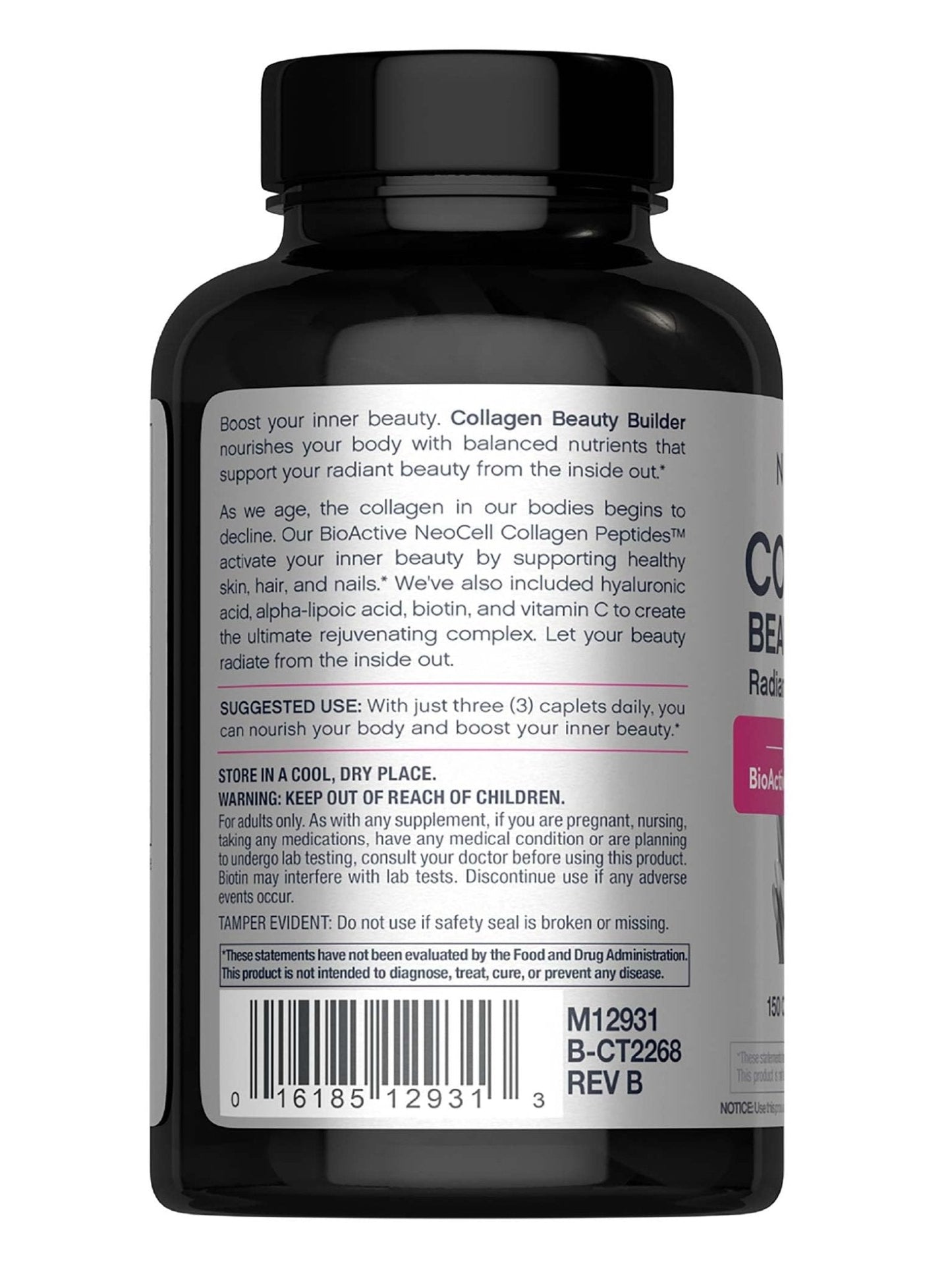 NeoCell Collagen Beauty Builder | 150 Caplets | Grass Fed BioActive Peptides | with Biotin and Hyaluronic Acid | Radiant Skin & Strong Nails Supplement - PrimeBioHealth - canada supplements