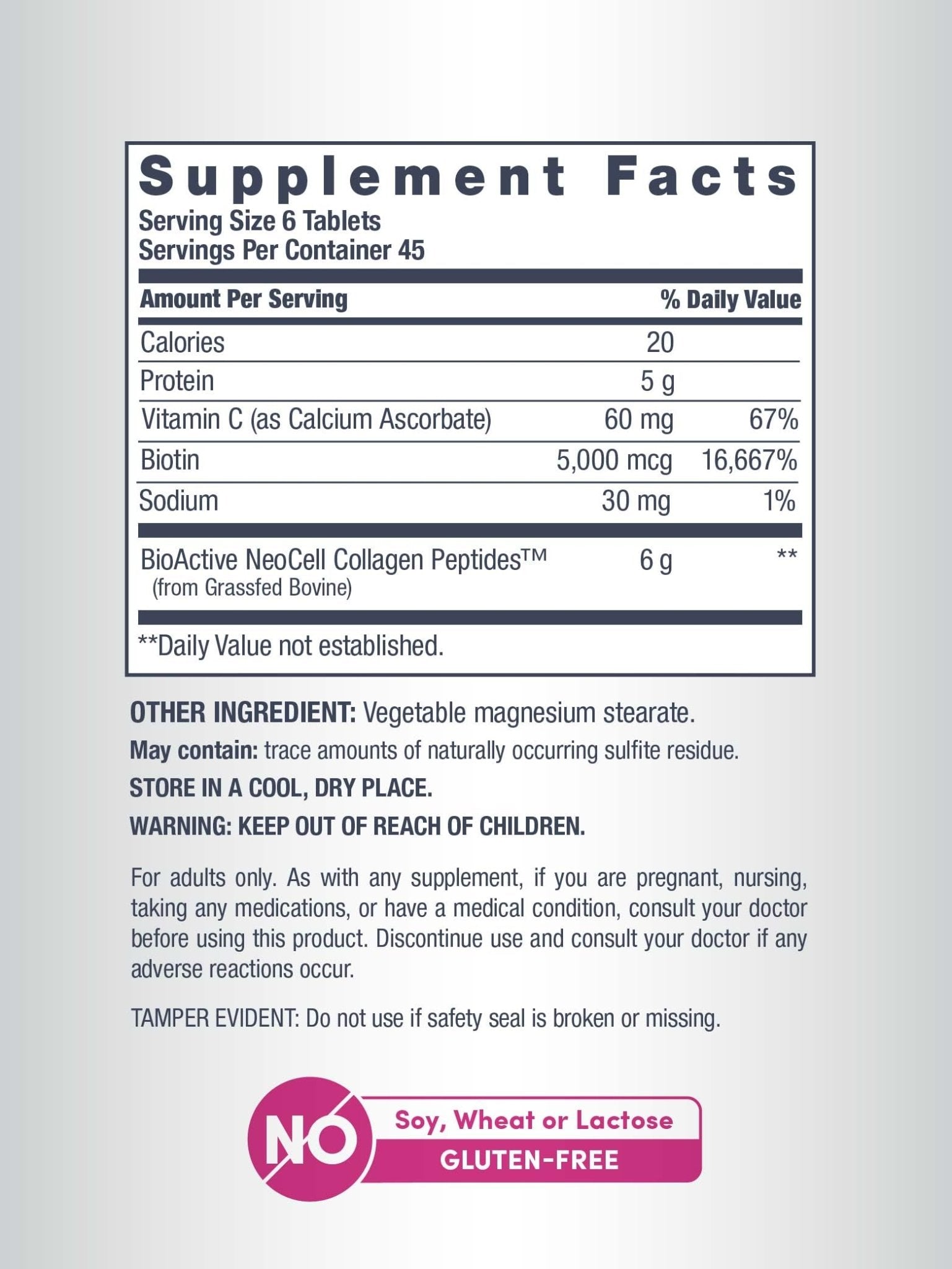 NeoCell Collagen Peptides Pills | 270 Caplets | with Vitamin C and Biotin | Grass Fed Bovine | Hair, Skin, & Nails | for Women and Men - PrimeBioHealth - canada supplements