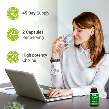 Nested Naturals Choline Bitartrate 500mg Per Serving - High Potency Choline Supplements - Supports Cognitive Performance & Liver Function - PrimeBioHealth - canada supplements