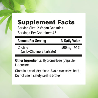 Nested Naturals Choline Bitartrate 500mg Per Serving - High Potency Choline Supplements - Supports Cognitive Performance & Liver Function - PrimeBioHealth - canada supplements