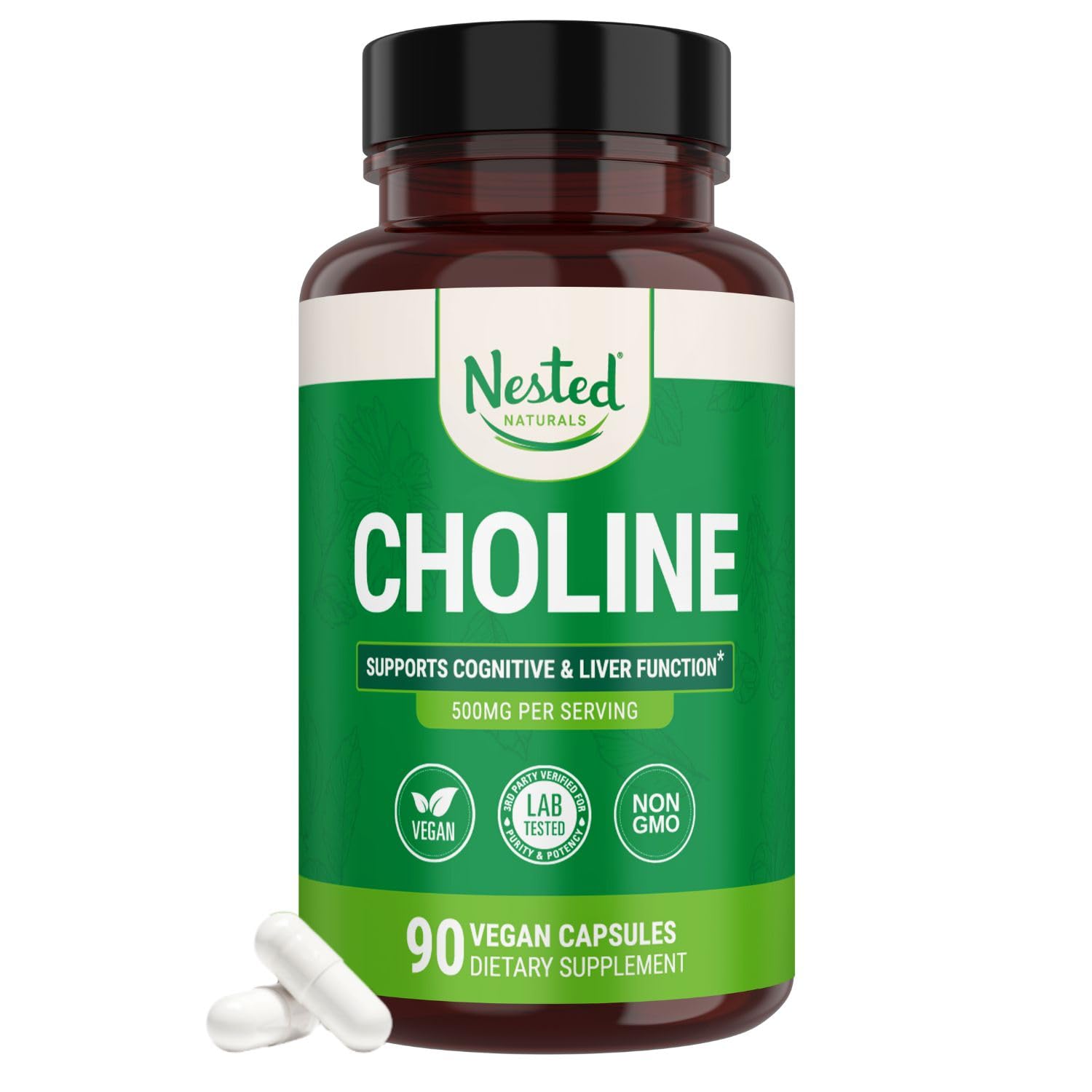 Nested Naturals Choline Bitartrate 500mg Per Serving - High Potency Choline Supplements - Supports Cognitive Performance & Liver Function - PrimeBioHealth - canada supplements
