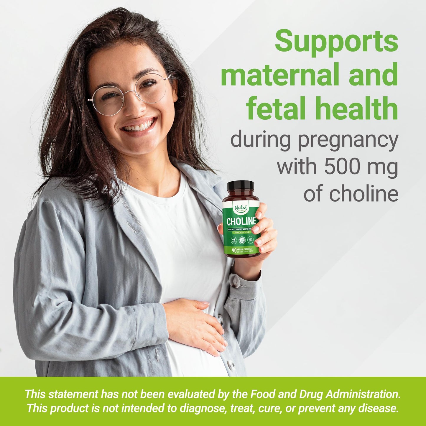 Nested Naturals Choline Bitartrate 500mg Per Serving - High Potency Choline Supplements - Supports Cognitive Performance & Liver Function - PrimeBioHealth - canada supplements