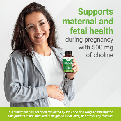 Nested Naturals Choline Bitartrate 500mg Per Serving - High Potency Choline Supplements - Supports Cognitive Performance & Liver Function - PrimeBioHealth - canada supplements