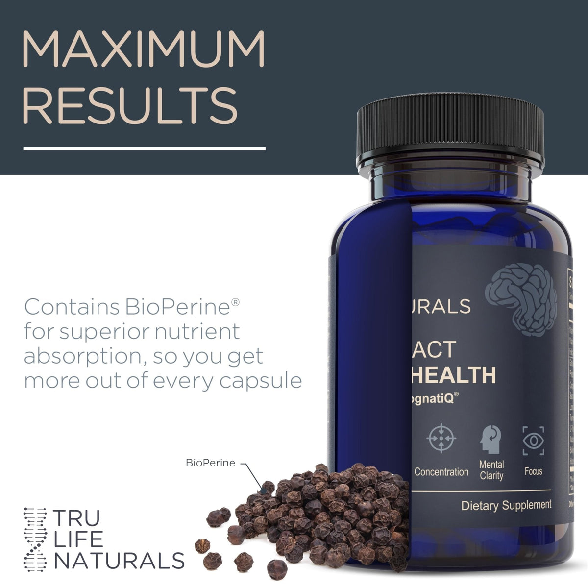 NEUROACT Brain Health Memory, Focus, Concentration, Mental Clarity with CognatiQ, Vitamin B3 & B6 | Manage Stress & Elevate Mood | Holistic Brain Health Formula, Sustained Energy & Well Being - PrimeBioHealth - canada supplements