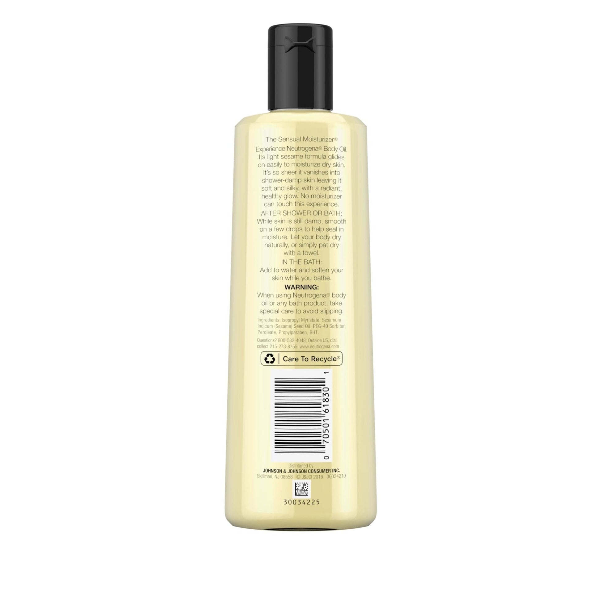 Neutrogena Body Oil, Light Sesame Formula, Fragrance Free, Lightweight Moisturizing Body Oil for Silky, Soft Skin - PrimeBioHealth - canada supplements