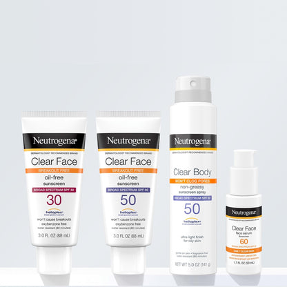 Neutrogena Clear Face Sunscreen for Acne-Prone Skin SPF 30, Broad Spectrum Facial Sunscreen Lotion, Lightweight, Non Comedogenic, Oil-, Fragrance- & Oxybenzone - PrimeBioHealth - canada supplements