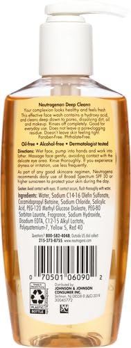 Neutrogena Deep Clean Daily Facial Cleanser with Beta Hydroxy Acid for Normal to Oily Skin, Alcohol-Free - PrimeBioHealth - canada supplements