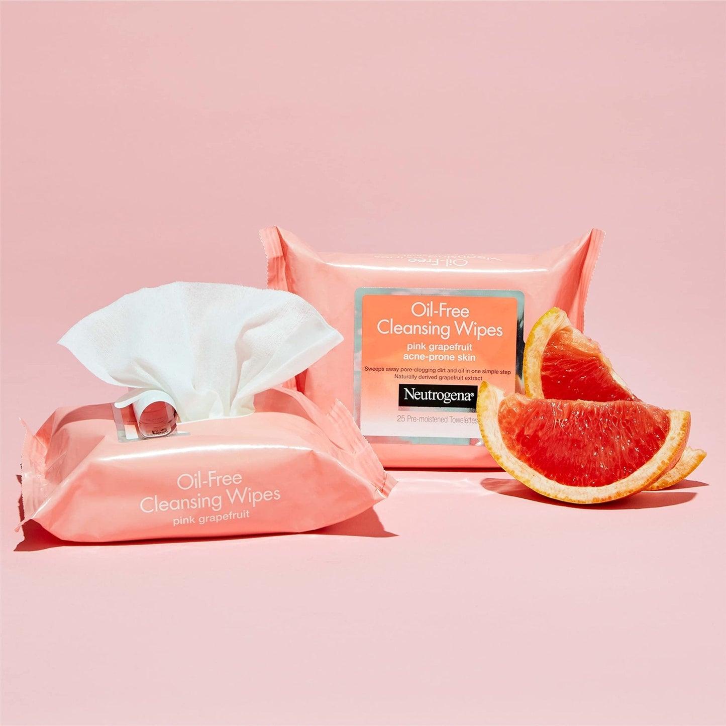 Neutrogena Makeup Remover Cleansing Towelettes, Pink Grapefruit, 25 Count, Twin Pack - PrimeBioHealth - canada supplements