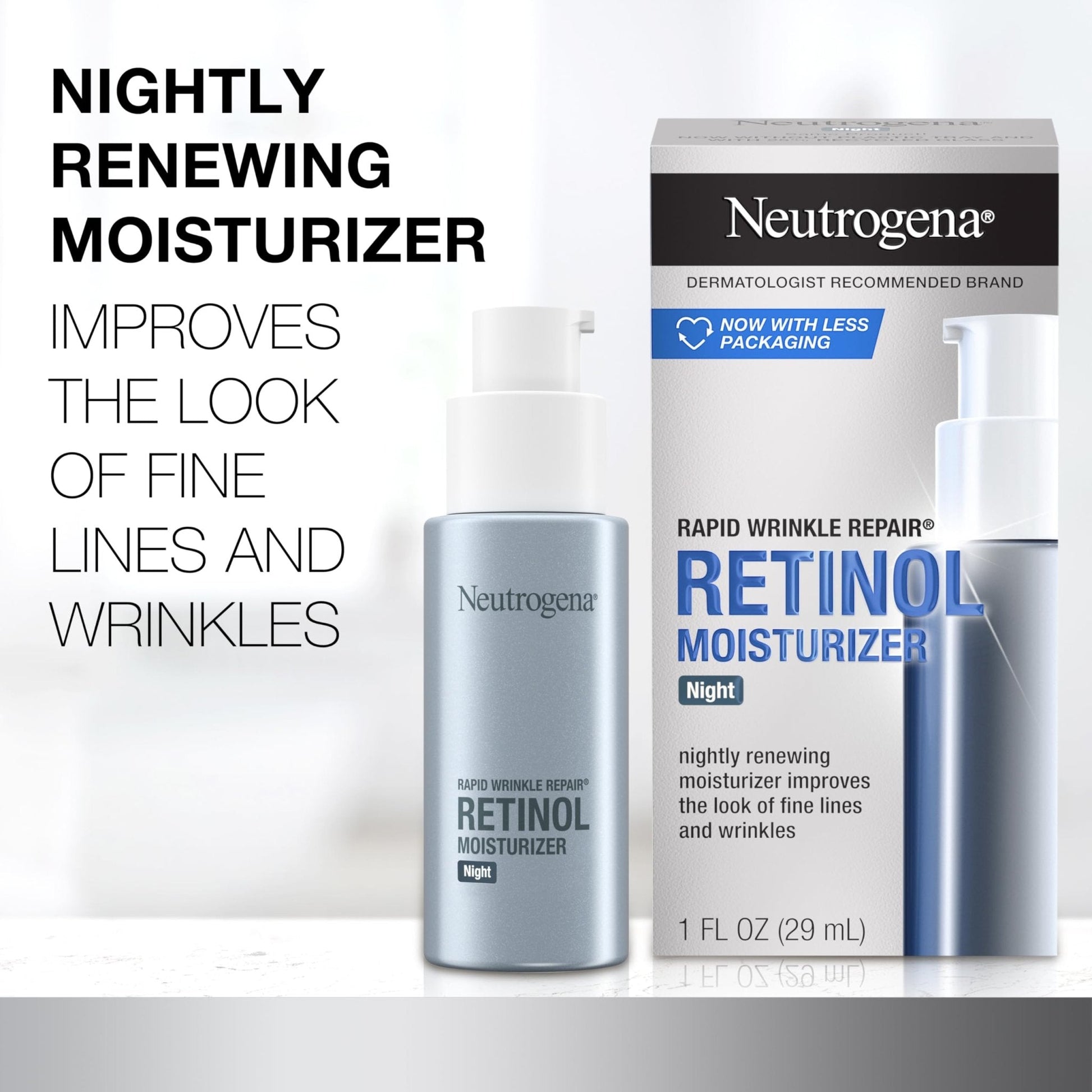 Neutrogena Retinol Face Moisturizer Cream, Rapid Wrinkle Repair, Anti-Wrinkle Night Moisturizer, Anti-Wrinkle Face & Neck Cream - PrimeBioHealth - canada supplements