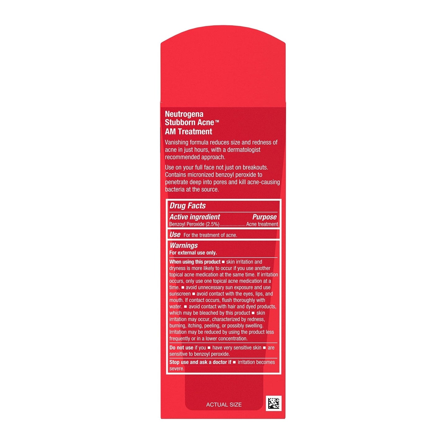 Neutrogena Stubborn Acne AM Face Treatment with 2.5% Micronized Benzoyl Peroxide Acne Medication, Oil-Free Daily Facial Treatment Reduces Size - PrimeBioHealth - canada supplements