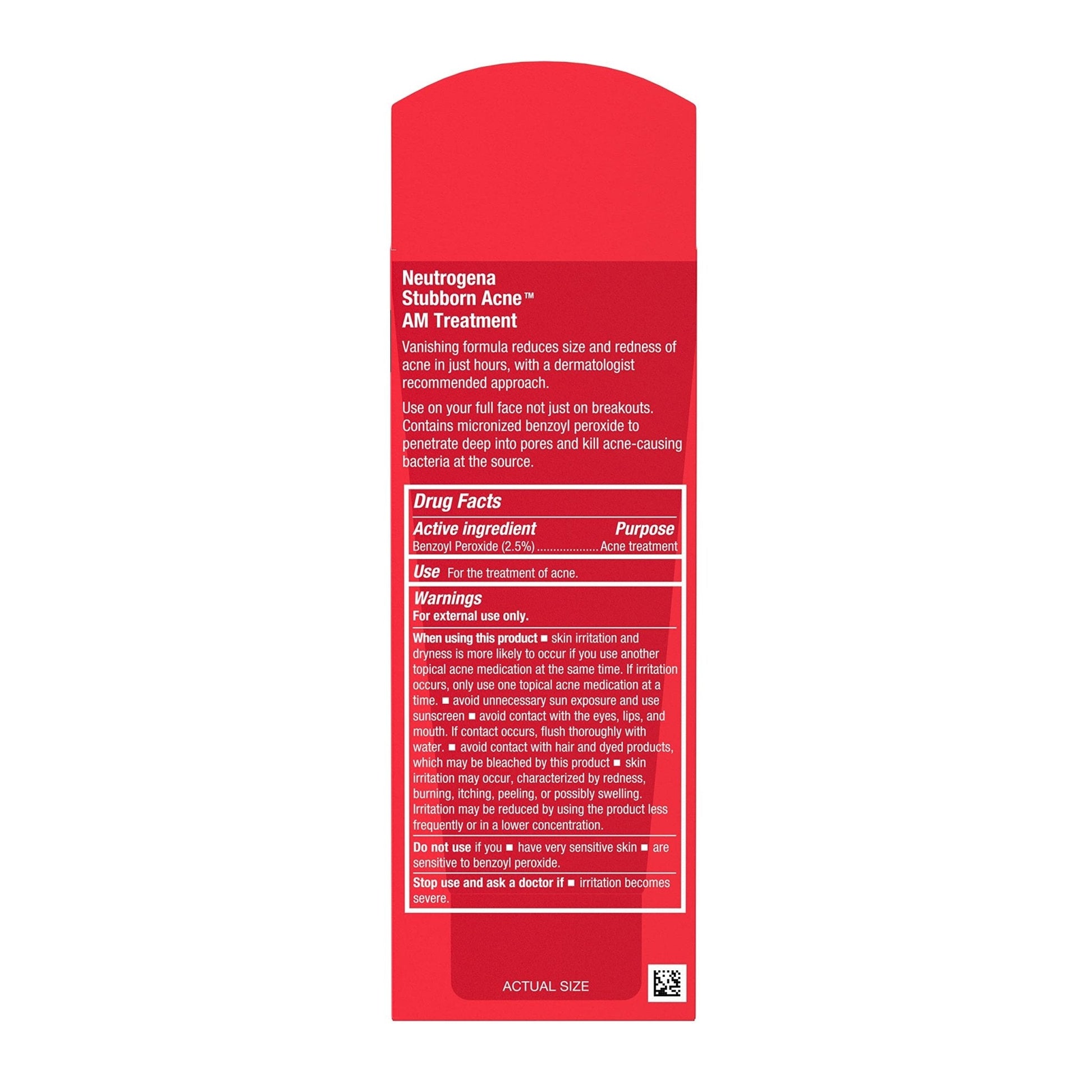 Neutrogena Stubborn Acne AM Face Treatment with 2.5% Micronized Benzoyl Peroxide Acne Medication, Oil-Free Daily Facial Treatment Reduces Size - PrimeBioHealth - canada supplements