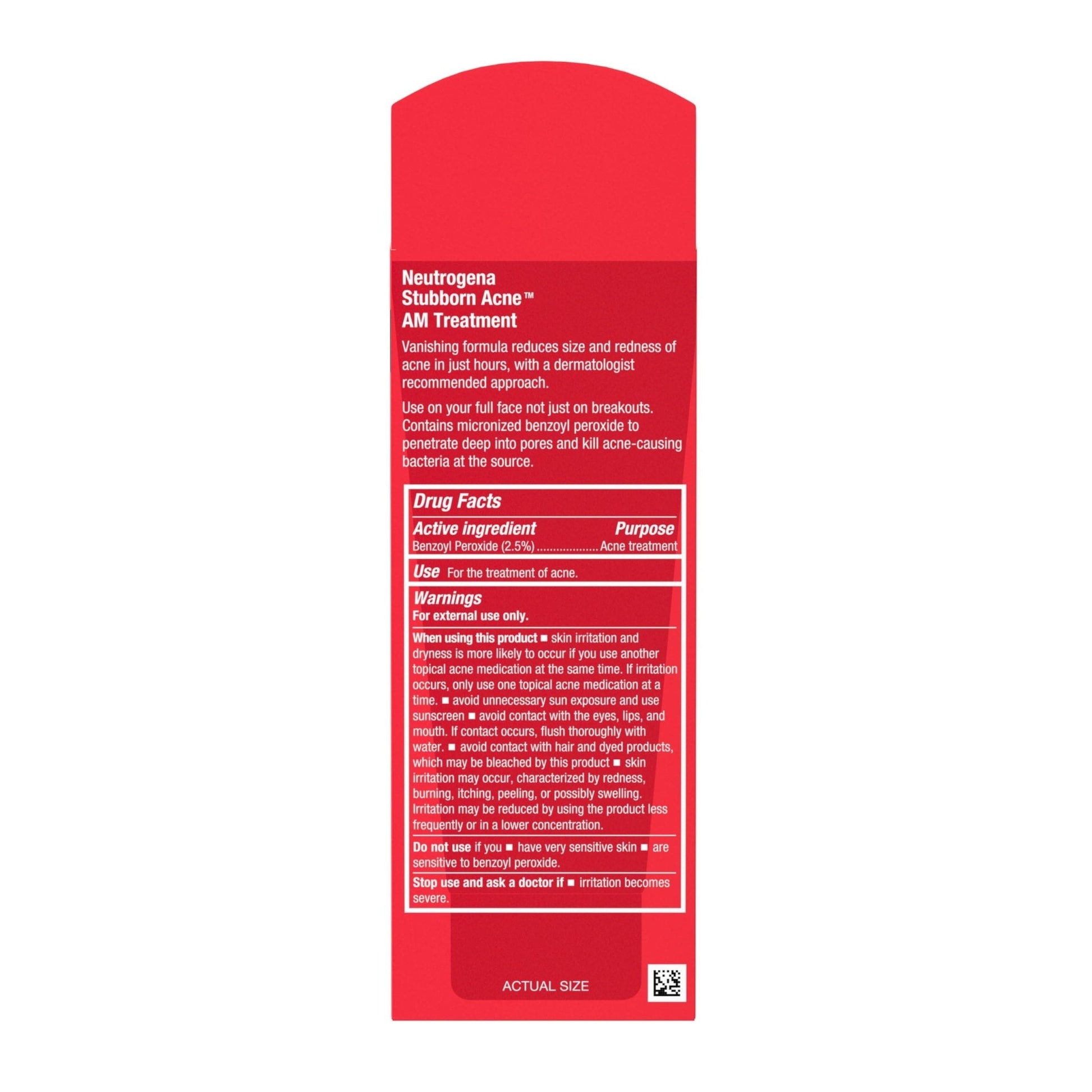 Neutrogena Stubborn Acne AM Face Treatment with 2.5% Micronized Benzoyl Peroxide Acne Medication, Oil-Free Daily Facial Treatment Reduces Size - PrimeBioHealth - canada supplements