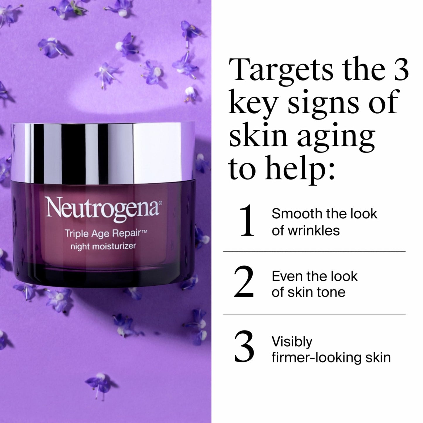 Neutrogena Triple Age Repair Night Face Moisturizer - with Hexinol Technology & Vitamin C, Anti-Wrinkle Face Cream - PrimeBioHealth - canada supplements