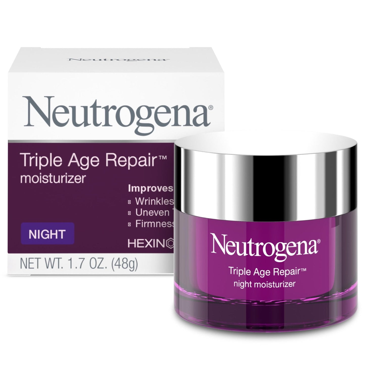 Neutrogena Triple Age Repair Night Face Moisturizer - with Hexinol Technology & Vitamin C, Anti-Wrinkle Face Cream - PrimeBioHealth - canada supplements