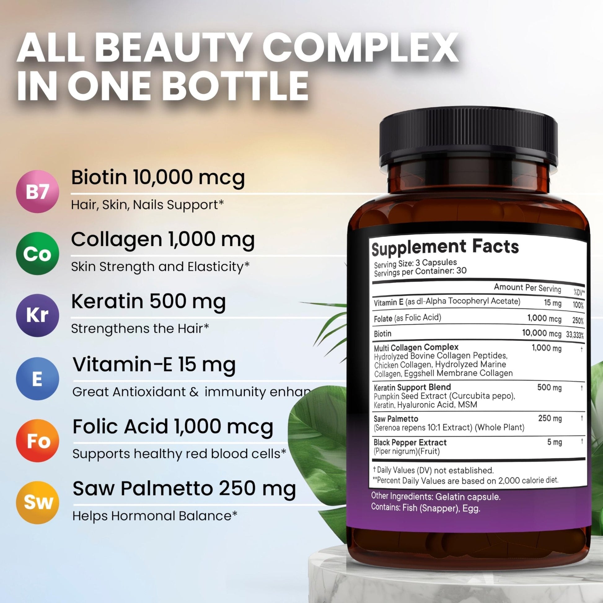 NEW AGE Biotin Collagen Keratin Hyaluronic Acid - 50,000mcg Hair Growth Vitamins for Men and Women, Nails, Hair, Skin Vitamins and DHT Blocker with Vitamin E Folic - PrimeBioHealth - canada supplements