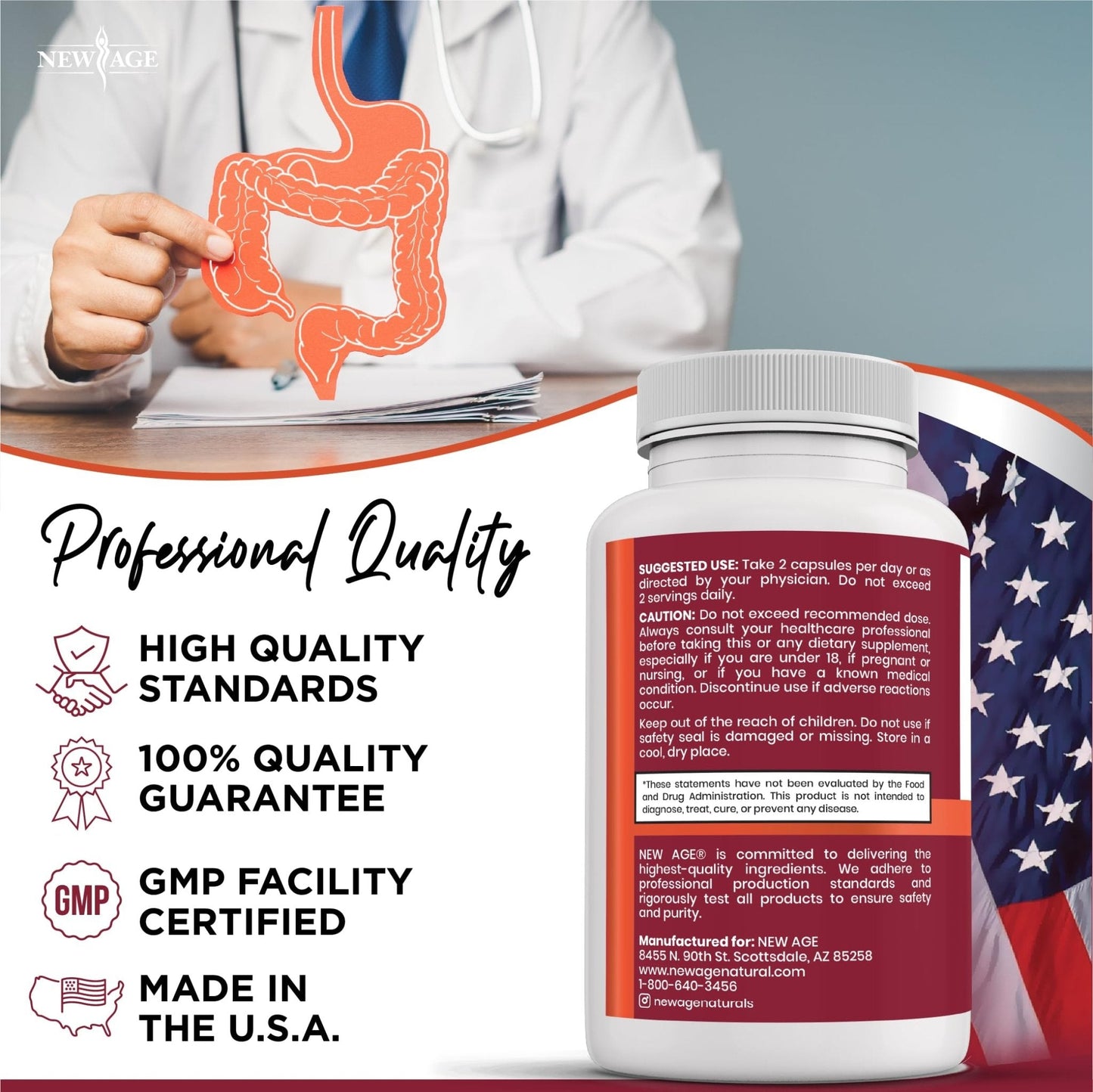 NEW AGE Digestive Enzymes for Gut Health - Probiotic Multi Enzymes with Prebiotics and Probiotics with Lipase for Women and Men for Digestive Health, - PrimeBioHealth - canada supplements