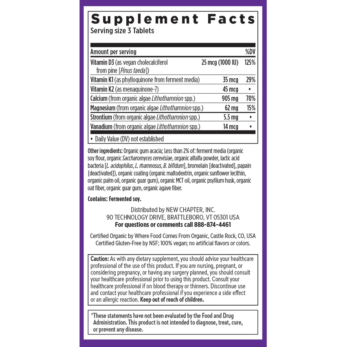 New Chapter Calcium Supplement - Bone Strength Plant-Based USDA Organic Calcium with Magnesium, Vitamin D3+K2, for Bone Health & Joint Mobility, Heart Support - PrimeBioHealth - canada supplements