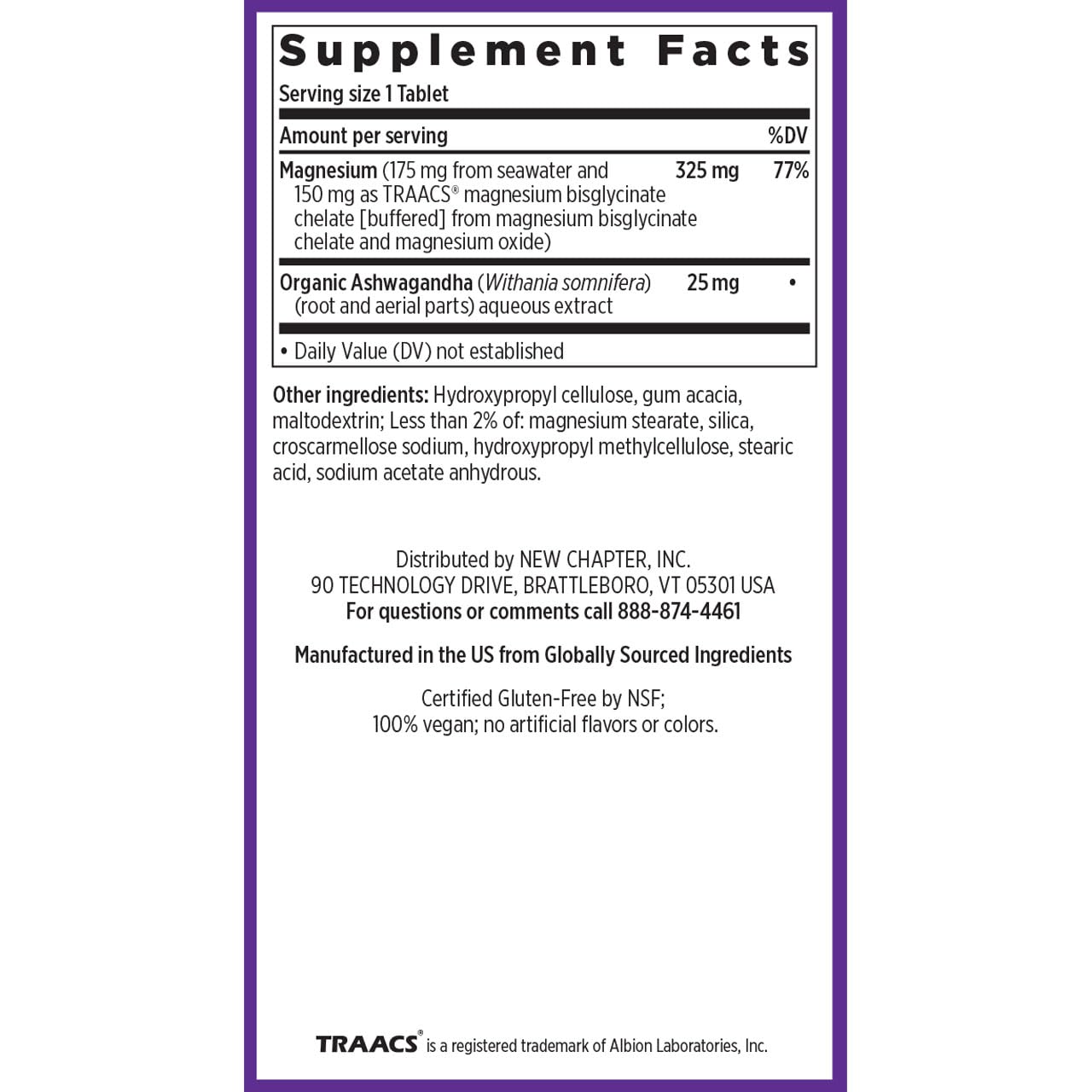 New Chapter Magnesium + Ashwagandha Supplement, 325 mg with Magnesium Glycinate for Muscle Relaxation & Recovery, Heart, Nerve & Bone Health, 2.5X Absorption - PrimeBioHealth - canada supplements