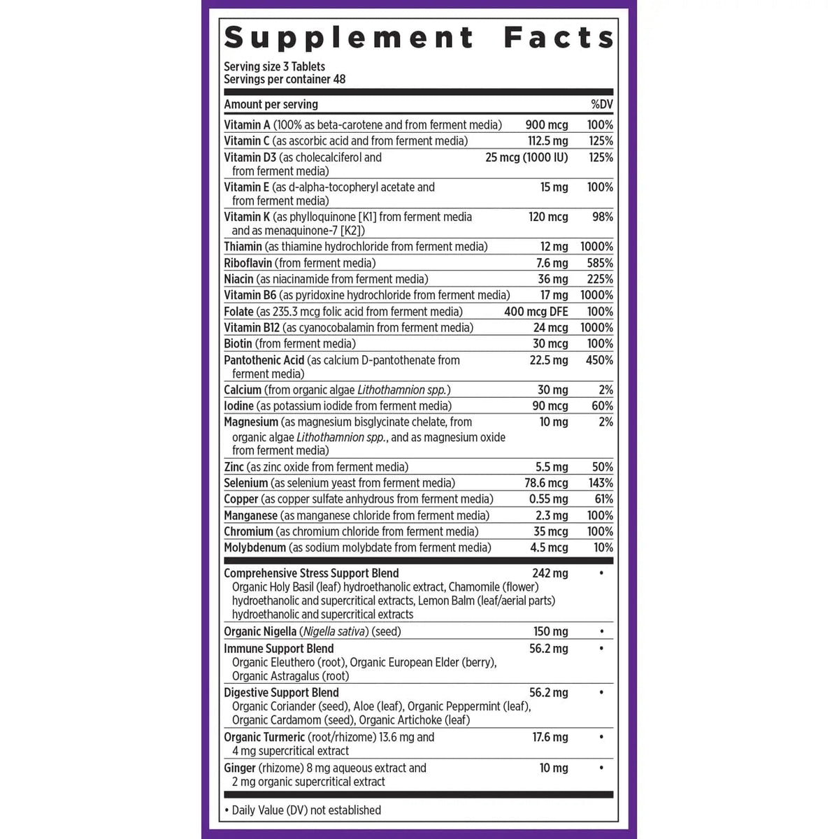 New Chapter Perfect Calm - Daily Multivitamin for Stress & Mood Support with B Vitamins + Holy Basil + Lemon Balm - PrimeBioHealth - canada supplements