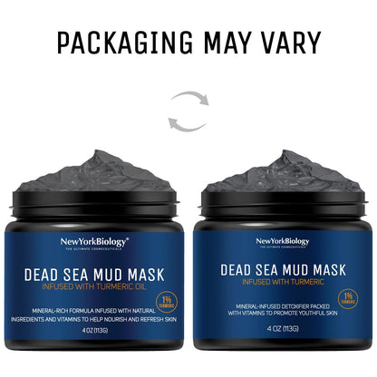 New York Biology Dead Sea Mud Mask for Face and Body | with Turmeric Oil | Spa Quality Pore Refiner for Oily Skin | Natural Skincare for Women & Men - PrimeBioHealth - canada supplements