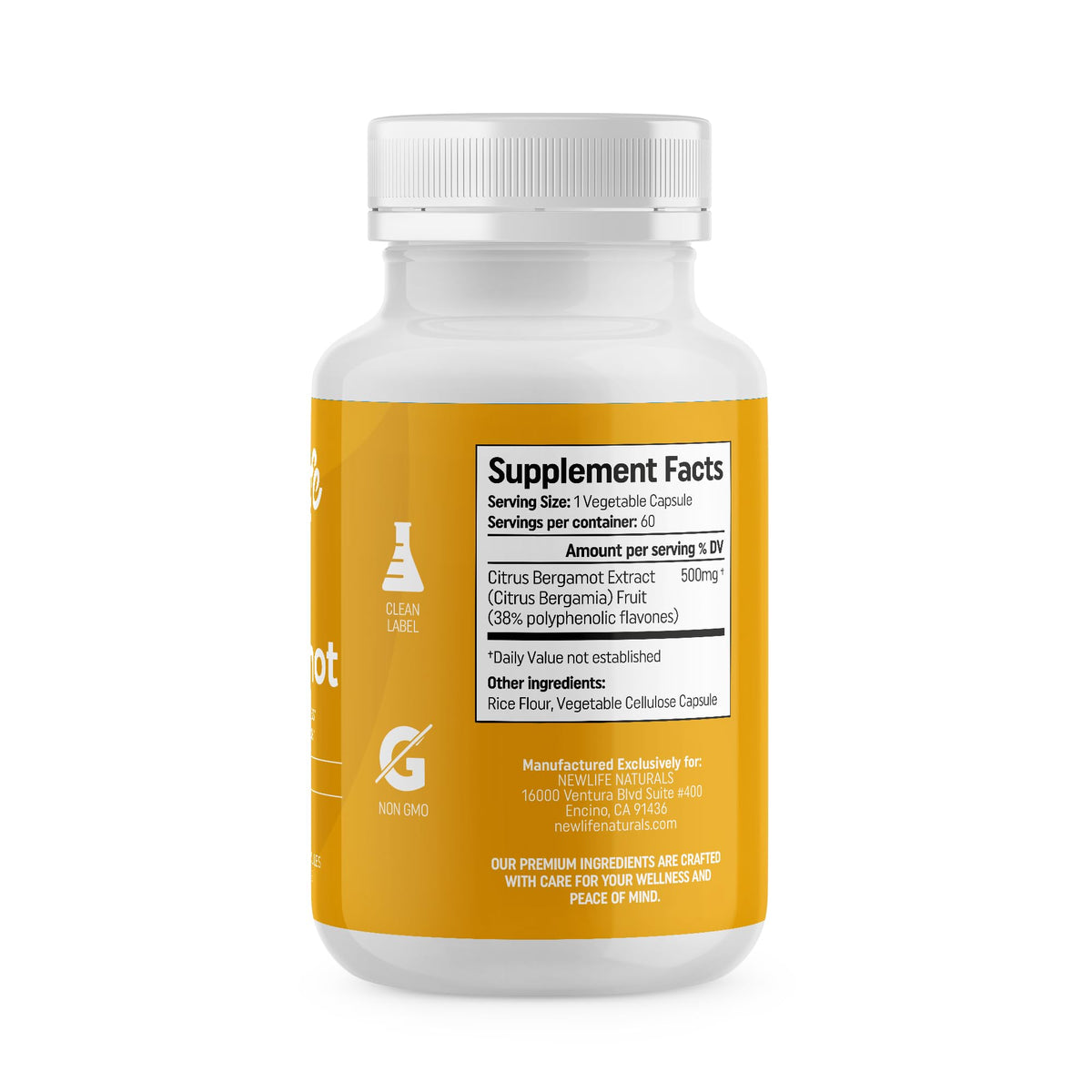 NewLife Naturals Citrus Bergamot Supplements 500 MG - Heart Health - Supplement for Wellness and Aging Support - PrimeBioHealth - canada supplements