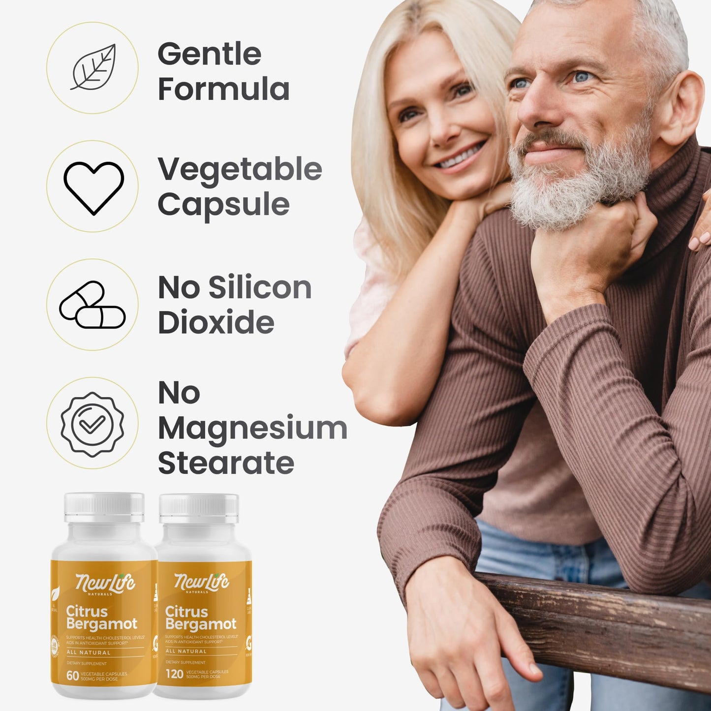 NewLife Naturals Citrus Bergamot Supplements 500 MG - Heart Health - Supplement for Wellness and Aging Support - PrimeBioHealth - canada supplements